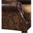 ACME Dreena Rolled Arm Upholstered Chair with 1 Pillow in Brown Faux Leather