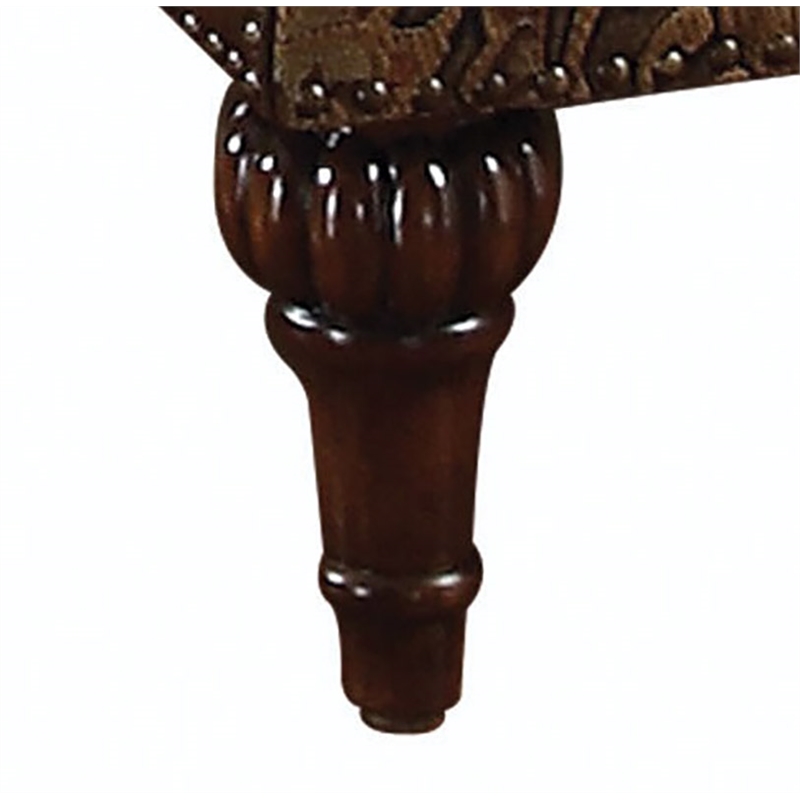 ACME Dreena Rolled Arm Upholstered Chair with 1 Pillow in Brown Faux Leather