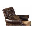 ACME Dreena Rolled Arm Upholstered Chair with 1 Pillow in Brown Faux Leather