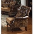 ACME Dreena Rolled Arm Upholstered Chair with 1 Pillow in Brown Faux Leather