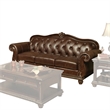 ACME Anondale Tufted Upholstered Leather Sofa in Cherry