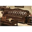 ACME Anondale Tufted Upholstered Leather Sofa in Cherry