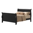 ACME Louis Philippe III Queen Wooden Sleigh Bed in Black