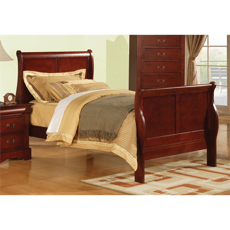 Acme Furniture Louis Philippe III Traditional Wood Sleigh Twin Bed