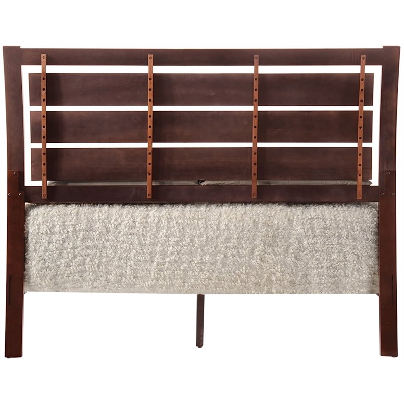 ACME Ilana King Wood Plank Headboard Panel Bed in Brown Cherry
