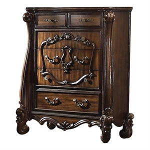 acme versailles 5 drawer chest in cherry oak
