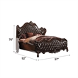 ACME Versailles Tufted Upholstered King Panel Bed in Dark Brown and Cherry Oak
