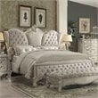 ACME Versailles Upholstered Queen Bed in Ivory and Bone White