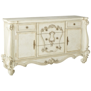 ACME Versailles Wooden 5 Drawer Dresser in Bone and White