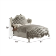 ACME Versailles Tufted King Panel Bed in Vintage Gray and Bone White