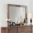 ACME Andria Rectangular Beveled Bedroom Mirror in Reclaimed Oak Wood