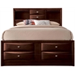 ACME Ireland Full Wood Platform Bed with Storage Drawers in Espresso