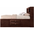 ACME Ireland Full Wood Platform Bed with Storage Drawers in Espresso