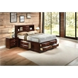 ACME Ireland Full Wood Platform Bed with Storage Drawers in Espresso