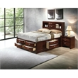 ACME Ireland Full Wood Platform Bed with Storage Drawers in Espresso