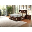 ACME Ireland Full Wood Platform Bed with Storage Drawers in Espresso