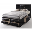 ACME Ireland Full Wood Platform Bed with Storage Drawer in Black