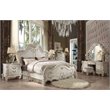 ACME Versailles Queen Wooden Panel Bed in Bone and White
