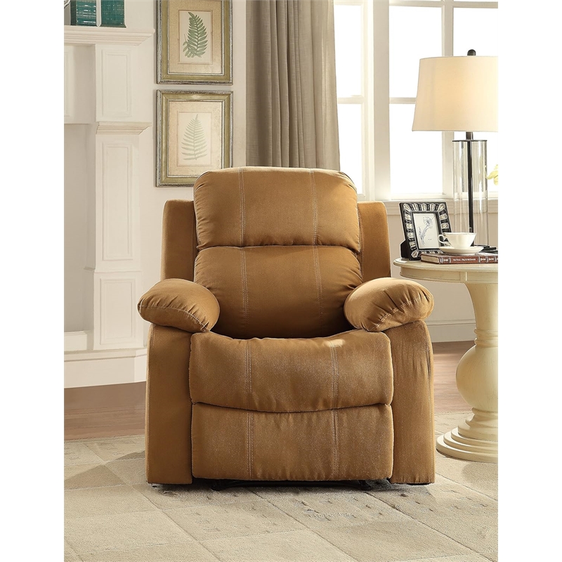 ACME Parklon Microfiber Motion Recliner with Pillow Top Armest in Chocolate