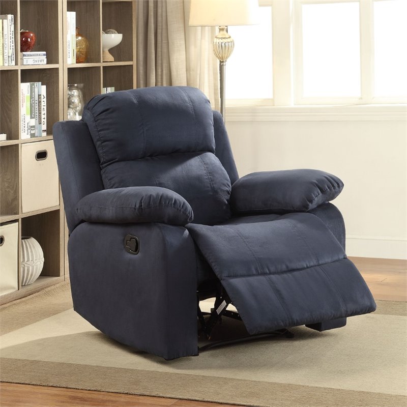 ACME Parklon Upholstered Motion Recliner in Blue