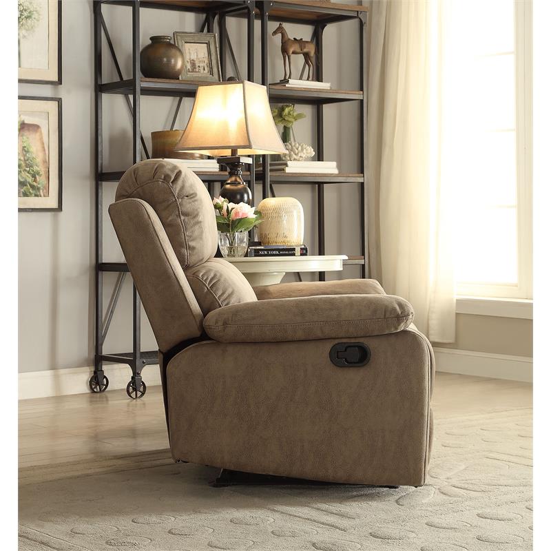 ACME Bina Motion Recliner with Pillow Top Armrest in Taupe Microfiber
