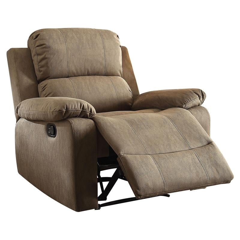 ACME Bina Motion Recliner with Pillow Top Armrest in Taupe Microfiber