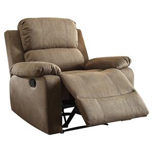 ACME Bina Motion Recliner with Pillow Top Armrest in Taupe Microfiber