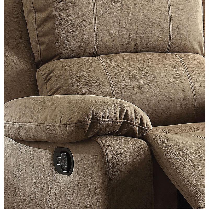ACME Bina Motion Recliner with Pillow Top Armrest in Taupe Microfiber