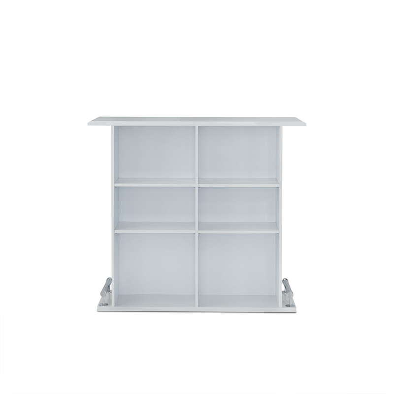 ACME Kite Wooden Bar Table with 6 Compartments in White