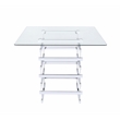 ACME Nadie Square Glass Top Pub Table in Clear and Chrome