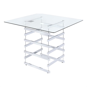 acme nadie pub table in clear glass and chrome