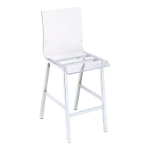 ACME Nadie Metal Frame Counter Stool in White and Chrome Set of 2