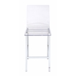 ACME Nadie Metal Frame Counter Stool in White and Chrome Set of 2