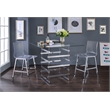 ACME Nadie Metal Frame Counter Stool in White and Chrome Set of 2