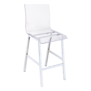 acme nadie bar stool in acrylic and chrome (set of 2)