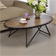 ACME Allis Round Coffee Table in Weathered Gray Oak
