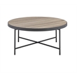 ACME Bage Round Wood Top Coffee Table in Weathered Gray Oak