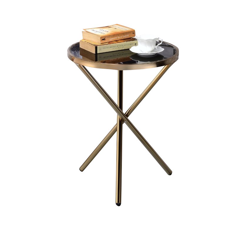 Acme Lajita End Table In Black Glass And Champagne