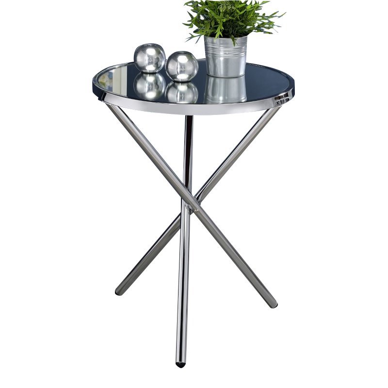Acme Lajita End Table In Mirror And Chrome