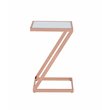 ACME Laina End Table in Frosted Glass and Copper