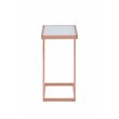 ACME Laina End Table in Frosted Glass and Copper