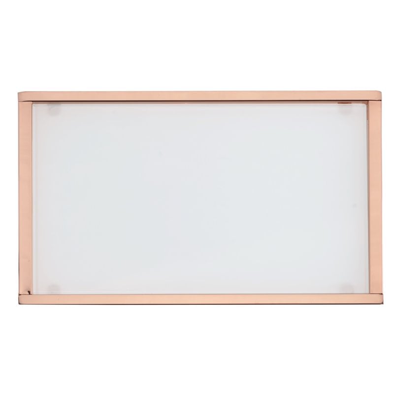 ACME Laina End Table in Frosted Glass and Copper