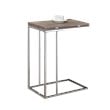 ACME Denson Rectangular Swivel Wooden Top End Table in Gray Oak and Chrome