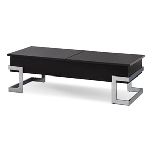 ACME Calnan Rectangular Lift Top Coffee Table in Black and Chrome