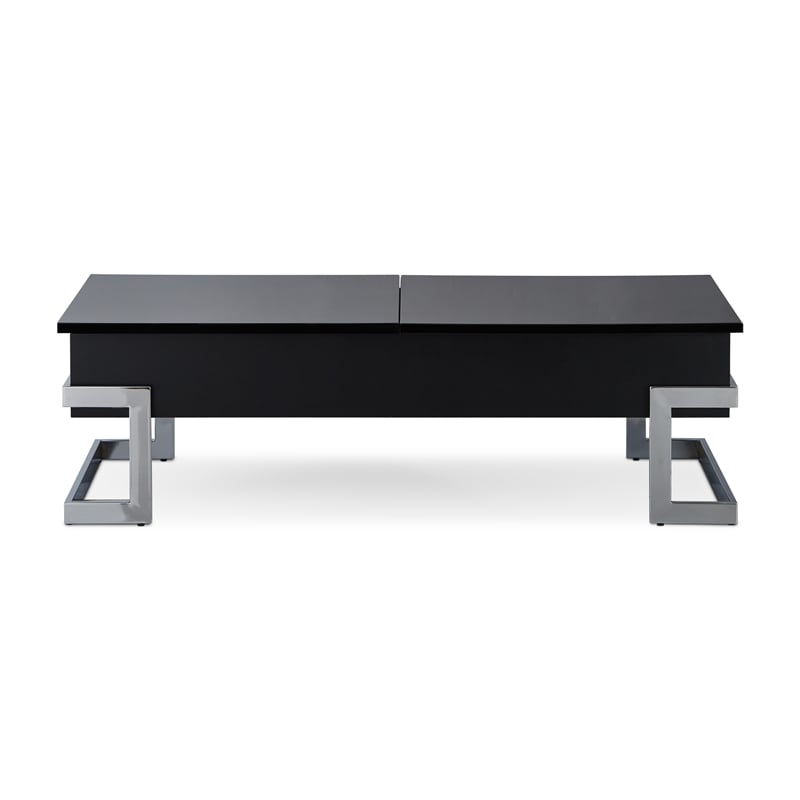 ACME Calnan Rectangular Lift Top Coffee Table in Black and Chrome