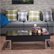 ACME Calnan Rectangular Lift Top Coffee Table in Black and Chrome
