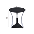 ACME Geiger Round Glass Top End Table in Black and Rose Gold