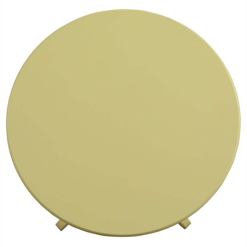 ACME Alger Wood Round End Table in Light Yellow