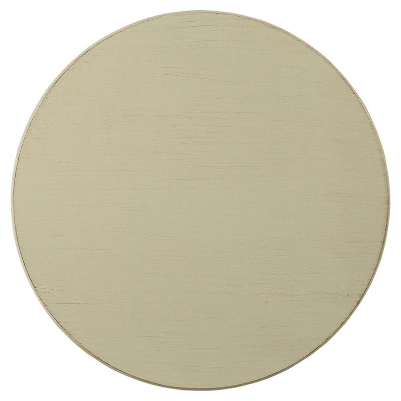 ACME Alger Wood Round End Table in Light Yellow