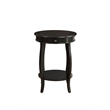 ACME Alysa 1-Drawer Round Wooden End Table with Bottom Shelf in Black